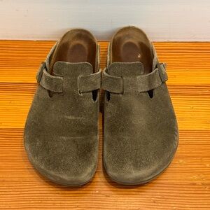 BIRKENSTOCK Boston Suede Leather Thyme Green EU 37 / US 6-6.5 Regular Wide